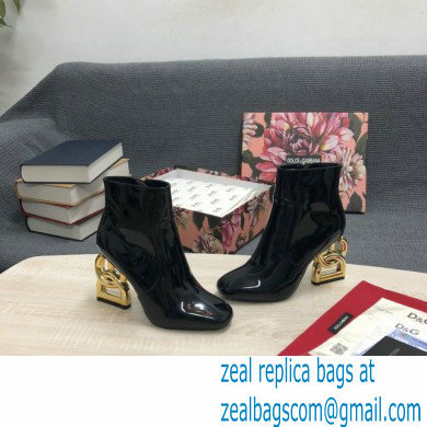 Dolce  &  Gabbana Heel 10.5cm ankle boots with DG Pop heel Patent Black 2022